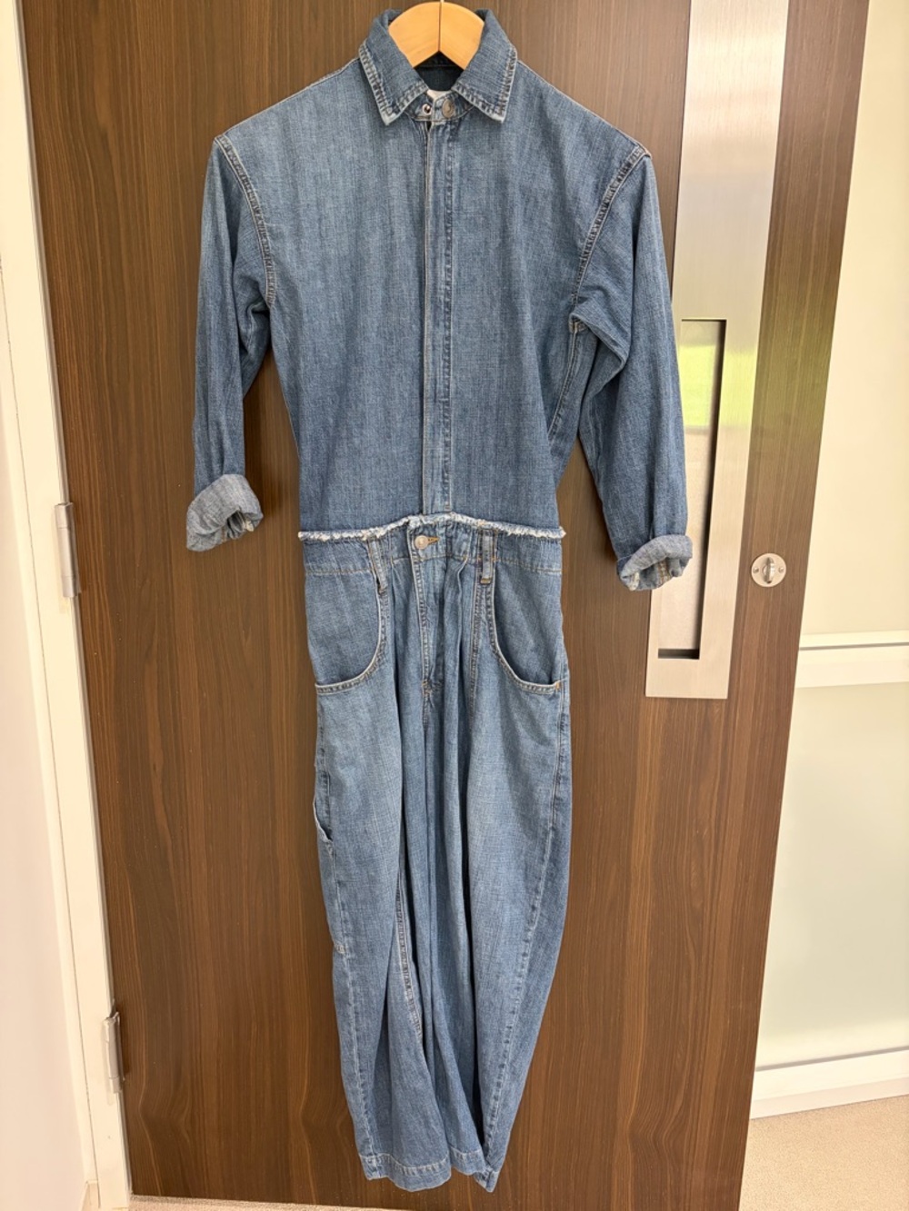 Women’s Rivet Utility Denim Jumpsuit - Casual One-Piece Jeans